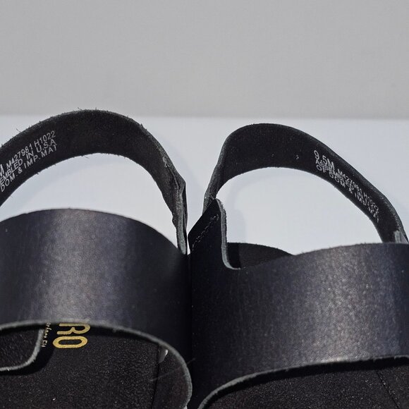 Munro Cleo Sandal Open Toe Buckle Black Leather Womens Size 9.5 - Picture 9 of 13